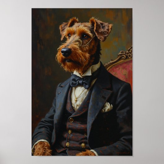 Königliches Airedale Terrier-Porträt Poster (Vorne)