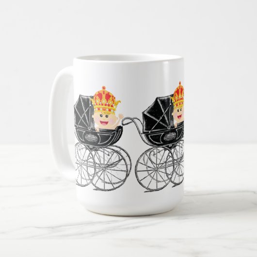 Königliches Baby mit Kronen-Kaffeetee Tasse (Vorderseite Links)