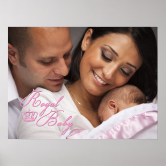 Königliches Baby-Rosa mit Krone Poster