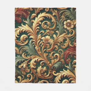 Königliches Barock-Blumenmuster Fleecedecke