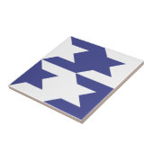 Königliches Blau des Hahnentrittmuster-Muster-1 Fliese (Seite)