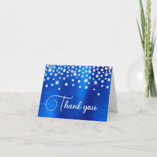 Königliches Blau Folie Diamant Konfetti 50. Geburt Dankeskarte