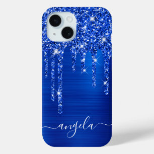 Königliches Blau Glitter Tropfen Glam Mädchen Sign Case-Mate iPhone Hülle