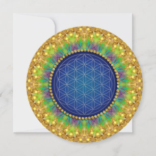 Königliches Blau Gold Heilige Geometrie Brautparty Einladung