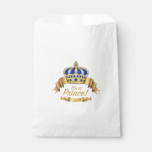 Königliches Blau Gold Prinz Baby Shower Geschenktütchen