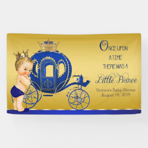 Königliches Blau Gold Prinz Karosse Jungen Baby Sh Banner