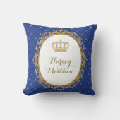 Königliches Blau-Goldprinz Nursery Decor Pillow Kissen (Vorderseite)