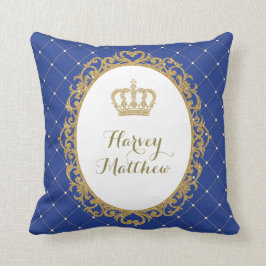 Königliches Blau-Goldprinz Nursery Decor Pillow Kissen
