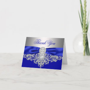 Königliches Blau Silber Diamant Danke