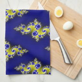 Königliches Blau-und Gelb-Wirbel Handtuch (Viertel Falte)