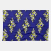 Königliches Blau-und Gelb-Wirbel Handtuch (Horizontal)