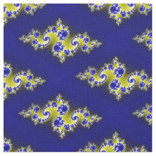 Königliches Blau-und Gelb-Wirbel Stoff