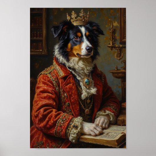 Königliches Border Collie-Porträt Poster (Vorne)