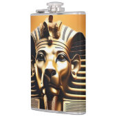 **"Königliches Gebrüll: Der goldene Pharao-Löwe"** Flachmann (Links)