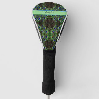 Königliches Gefieder - Luxus-Pfauenfeder-Muster  Golf Headcover