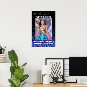 Königliches Glitter Glitz individuelles Pageant-Tü Poster