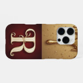 💎 Königliches Glitter R Monogramm tropft Funkeln iPhone Hülle (Rückseite (Horizontal))