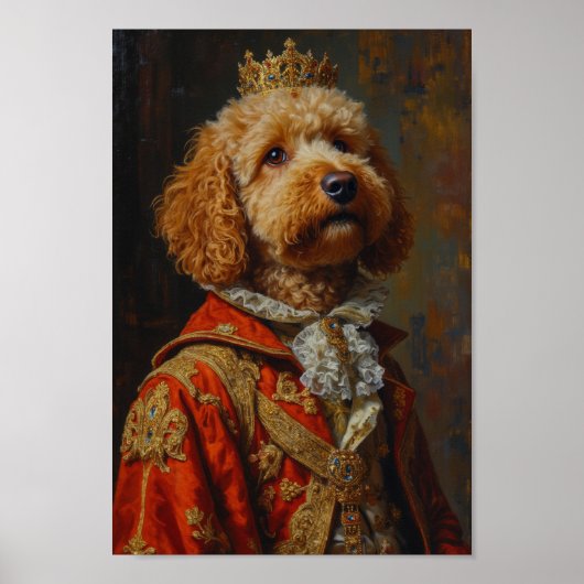 Königliches Goldendoodle-Porträt Poster (Vorne)