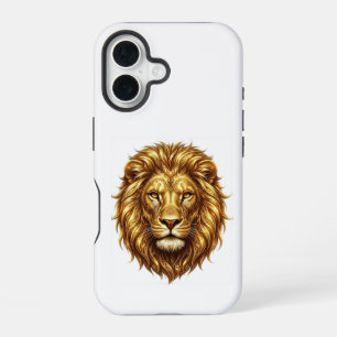 Königliches Goldenes Löwengesicht - Kühnes Wildtie iPhone 16 Hülle