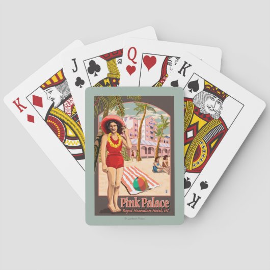 Königliches hawaiisches Hotel in Hawaii Spielkarten (Rückseite)