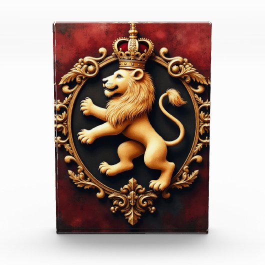 Königliches Heraldik-Tapetenmuster Fotoblock (Vorderseite)