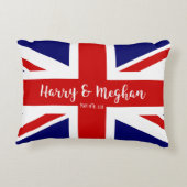 Königliches Hochzeit Gedenken Harrys u. Meghan | Dekokissen (Rückseite)