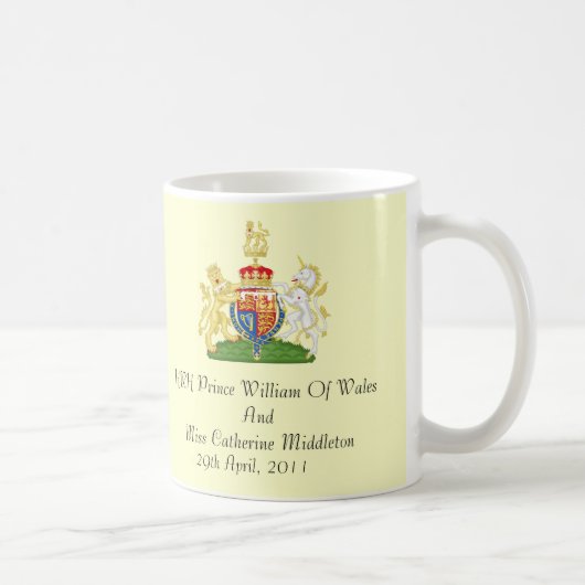 Königliches Hochzeits-Wappen GedenkTasse Kaffeetasse (Rechts)