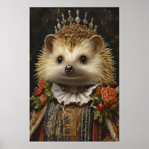 Königliches Igelporträt, Renaissance-Tierkunst Poster