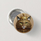 Königliches Katzenprofil Button (Vorne & Hinten)