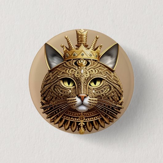 Königliches Katzenprofil Button (Vorderseite)