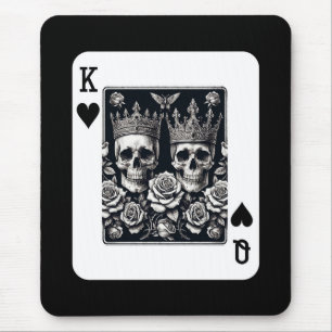 Königliches Königspaar und Herzkönigin Totenköpfe Mousepad