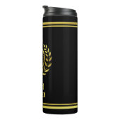Königliches Kronen-Lorbeerwreath-Schwarz-Gold mit Thermosbecher (Nach rechts gedreht)
