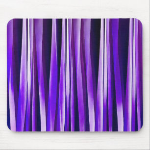 Königliches Lila, Flieder und silbernes Stripy Mousepad