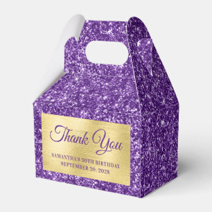 Königliches Lila Glitter Gold 30. Geburtstag Danke Geschenkschachtel