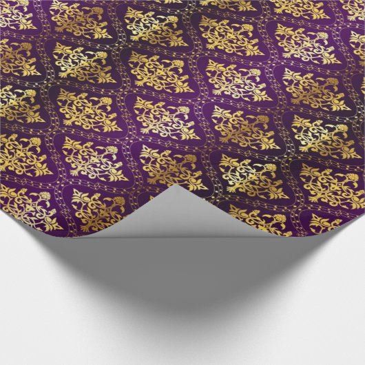 Königliches Lila u. Goldverpackungs-Papier Geschenkpapier (Ecke)