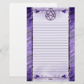 Königliches lila Unicursal gezeichnet Briefpapier (Vorne/Hinten)