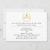 Königliches Monogramm-Goldskript der Einladung (Vorderseite)