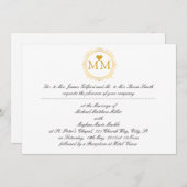 Königliches Monogramm-Goldskript der Einladung (Vorne/Hinten)