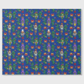 Königliches Nussknacker-und Kranz-Muster Geschenkpapier (Flach)