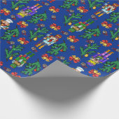 Königliches Nussknacker-und Kranz-Muster Geschenkpapier (Ecke)