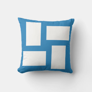 Königliches Pastellblau-weißes abstraktes Design Kissen