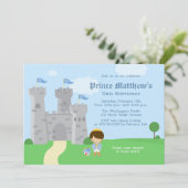 Königliches Prinzbezaubernjungengeburtstags-Party Einladung (Stehend Vorderseite)