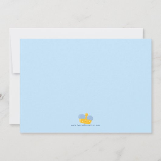 Königliches Prinzbezaubernjungengeburtstags-Party Einladung (Rückseite)