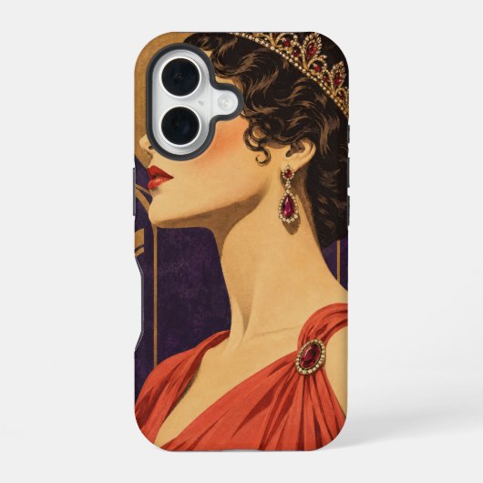 Königliches Profil iPhone 16 Hülle (Rückseite)