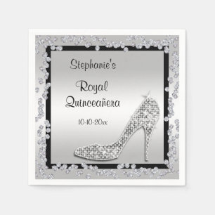 Königliches Quinceañera silbernes Juwel-Stilett Serviette