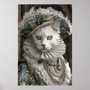 Königliches Ragdoll-Katzenporträt, Renaissance-Hau Poster