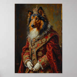 Königliches Rough Collie-Porträt Poster