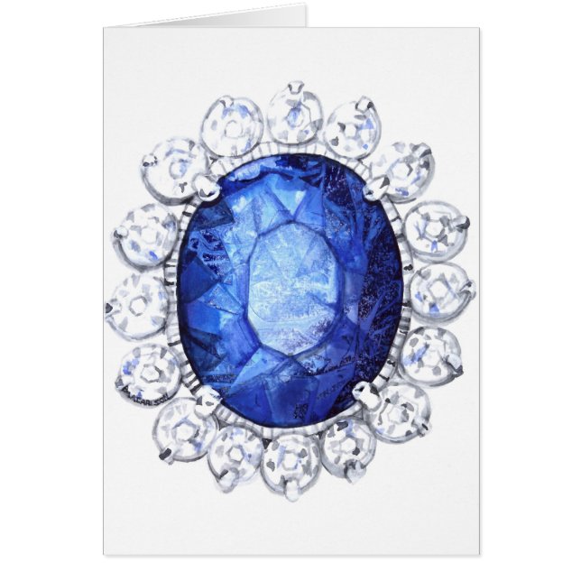 Königliches Saphir-Vorlagen-Aquarell (Vorne)