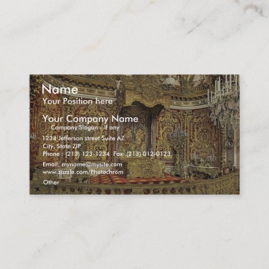 Königliches Schlafzimmer, Herrenchiemsee Schloss, Visitenkarte (Vorderseite)