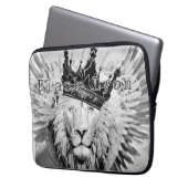 Königliches Schwarz Lyon  Laptopschutzhülle (Vorderseite Links)
